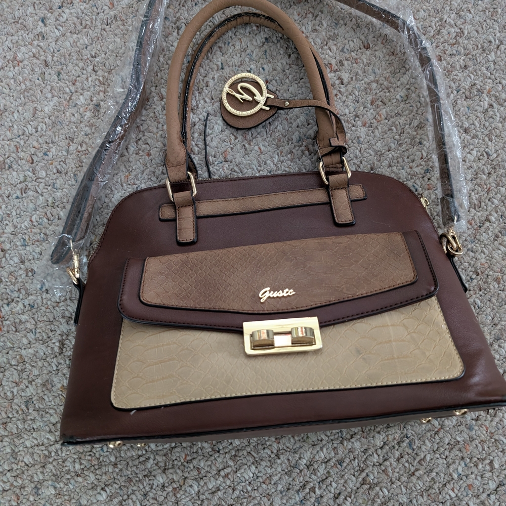 Chic Brown and Tan Satchel